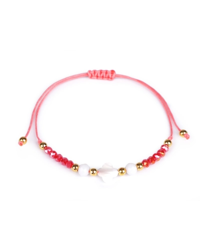 Náramok shamballa s perleťou a brúsenými korálikmi - 1 ks | Mimib