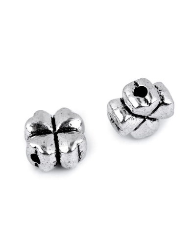 Kovová ozdoba štvorlístok 8x8 mm - 10 ks | Mimib