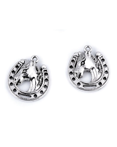 Prívesok kôň s podkovou 18x21 mm - 5 ks | Mimib