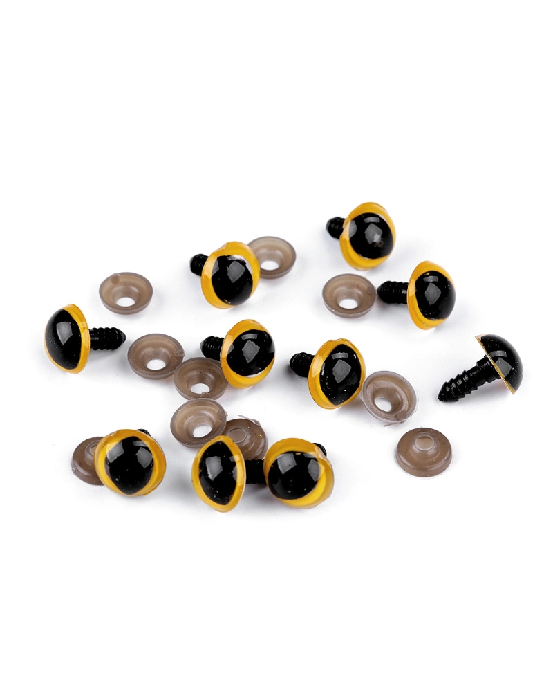 Oči mačacie s poistkou Ø14 mm - 10 sada | Mimib