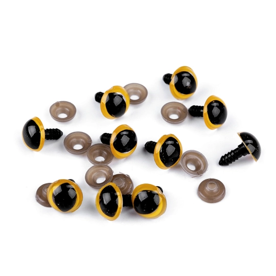 Oči mačacie s poistkou Ø14 mm - 10 sada | Mimib