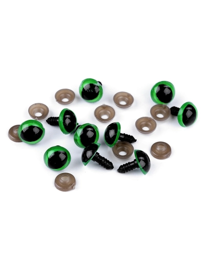 Oči mačacie s poistkou Ø14 mm - 10 sada | Mimib