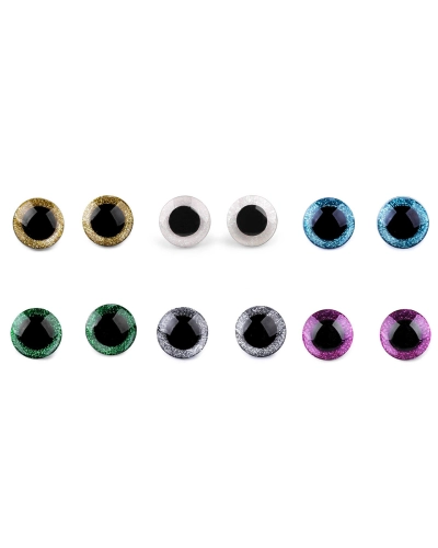 Oči glitrové s poistkou Ø25 mm - 4 sada | Mimib
