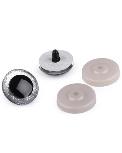 Oči veľké s glitrami s poistkou Ø40 mm - 2 sada | Mimib