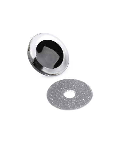 Oči veľké s glitrami s poistkou Ø40 mm - 2 sada | Mimib