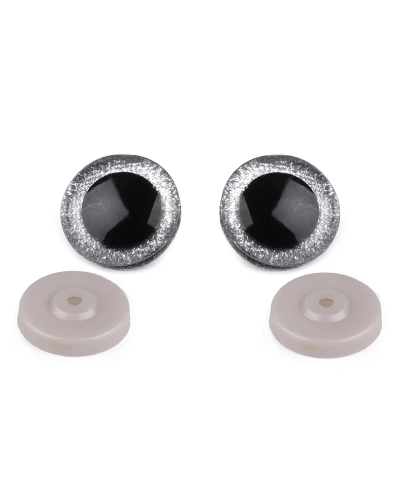 Oči veľké s glitrami s poistkou Ø40 mm - 2 sada | Mimib