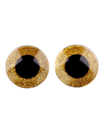Oči veľké s glitrami s poistkou Ø40 mm - 2 sada | Mimib