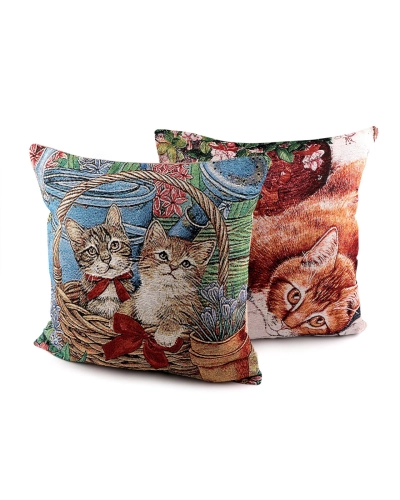 Gobelínová obliečka na vankúš mačky 45x45 cm - 1 ks | Mimib