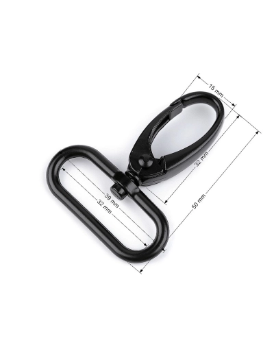 Kovová karabína otočná, prievlak 32 mm - 1 ks | Mimib