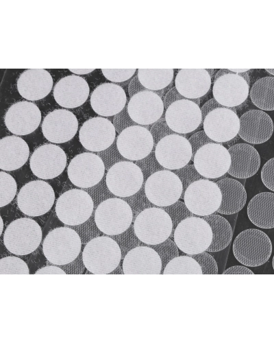 Suchý zips samolepiaci kolieska Ø15 mm transparentné - 1 kar. | Mimib