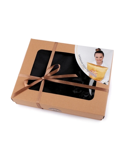 Saténová Beauty sada na spanie, obliečka a scrunchie gumička - 1 ks | Mimib