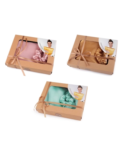 Saténová Beauty sada na spanie, obliečka a scrunchie gumička - 1 ks | Mimib