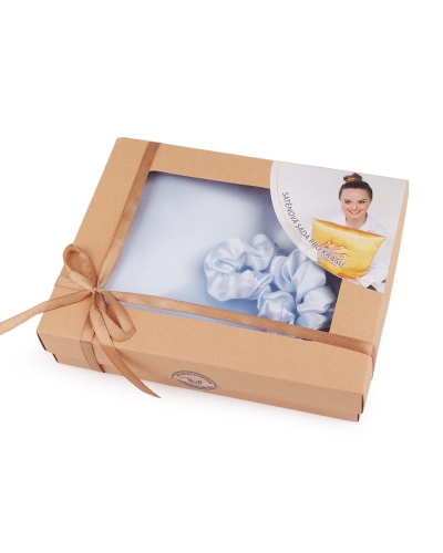 Saténová Beauty sada na spanie, obliečka a scrunchie gumička - 1 ks | Mimib