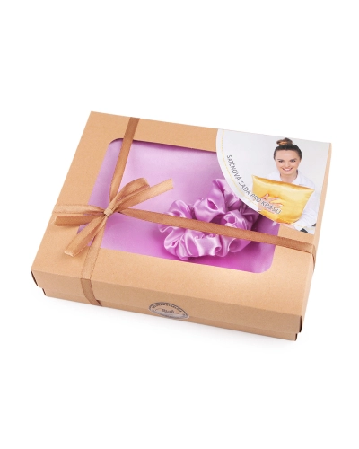 Saténová Beauty sada na spanie, obliečka a scrunchie gumička - 1 ks | Mimib