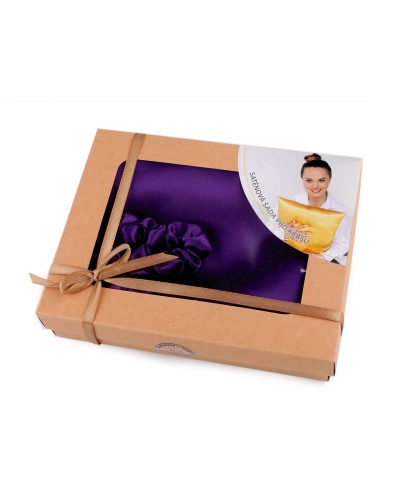 Saténová Beauty sada na spanie, obliečka a scrunchie gumička - 1 ks | Mimib