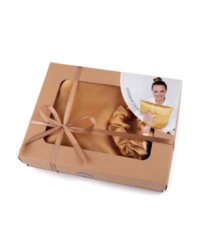 Saténová Beauty sada na spanie, obliečka a scrunchie gumička - 1 ks | Mimib