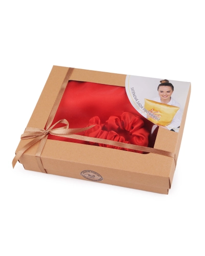 Saténová Beauty sada na spanie, obliečka a scrunchie gumička - 1 ks | Mimib