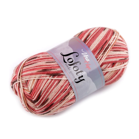 Pletacia priadza Lofoty samovzorovacia / ponožkovka 100 g - 1 ks | Mimib