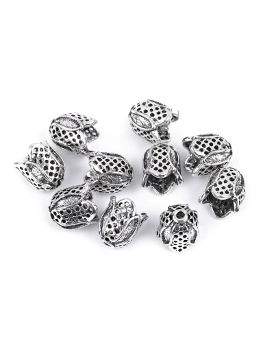 Koncovky na šnúrky / dekoračné kaplíky / sukienka 12x12 mm - 2 ks