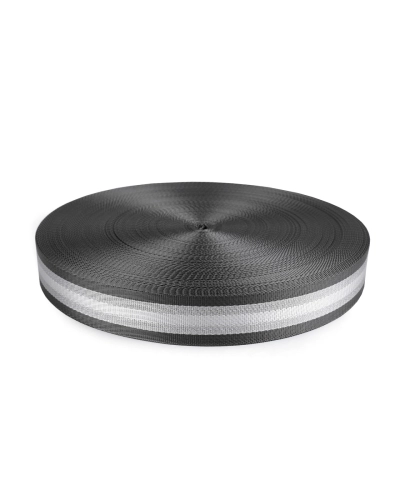 Hladký obojstranný popruh s lurexom šírka 38 mm - 1 m | Mimib