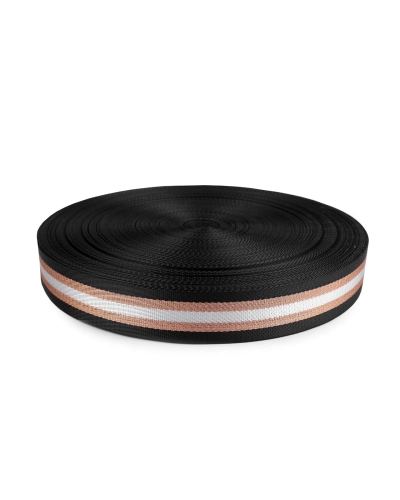 Hladký obojstranný popruh s lurexom šírka 38 mm - 1 m | Mimib