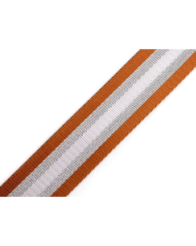 Hladký obojstranný popruh s lurexom šírka 38 mm - 1 m | Mimib