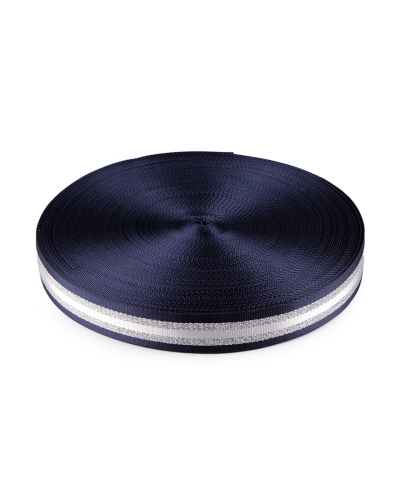 Hladký obojstranný popruh s lurexom šírka 38 mm - 1 m | Mimib