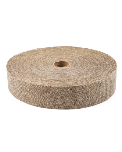 Vianočná stuha metráž imitácia juty s glitrami šírka 60 mm - 1 m | Mimib