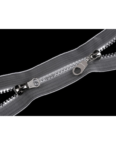 Zips kostený No 5 deliteľný 2 jazdce / dvojcestný 60 cm transparentný - 1 ks | Mimib