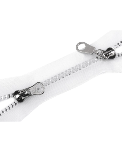 Zips kostený No 5 deliteľný 2 jazdce / dvojcestný 60 cm transparentný - 1 ks | Mimib