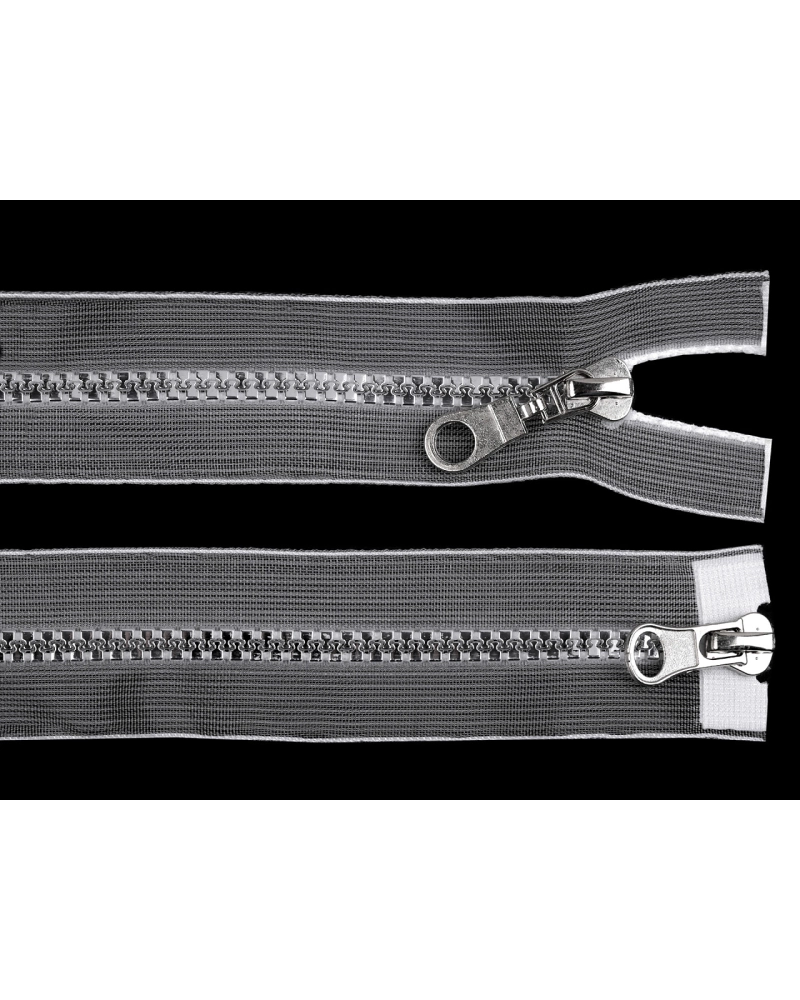 Zips kostený No 5 deliteľný 2 jazdce / dvojcestný 60 cm transparentný - 1 ks | Mimib