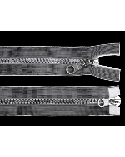 Zips kostený No 5 deliteľný 2 jazdce / dvojcestný 90 cm transparentný - 1 ks | Mimib