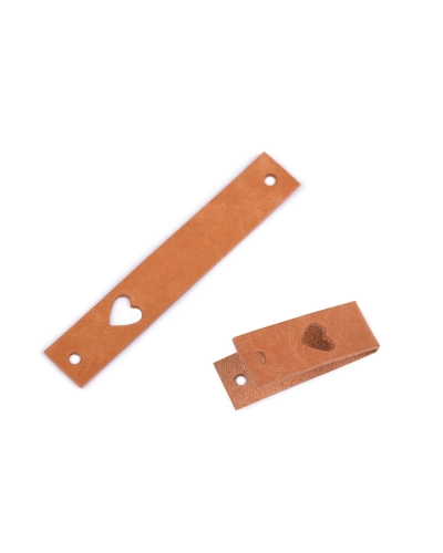 Kožený štítok srdce 12x70 mm - 1 ks | Mimib