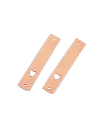 Kožený štítok srdce 12x70 mm - 1 ks | Mimib