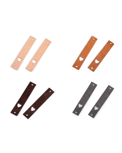 Kožený štítok srdce 12x70 mm - 1 ks | Mimib