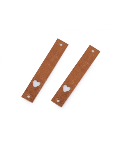 Kožený štítok srdce 12x70 mm - 1 ks | Mimib