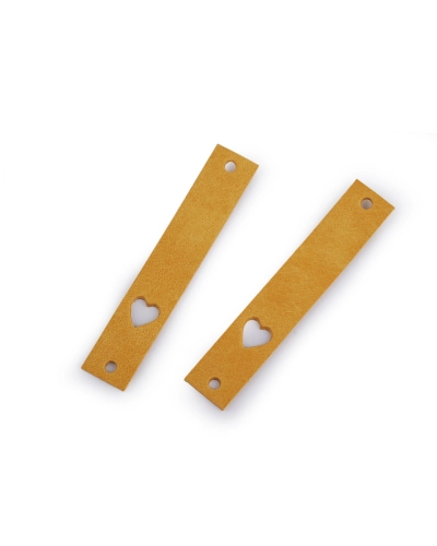 Kožený štítok srdce 12x70 mm - 1 ks | Mimib