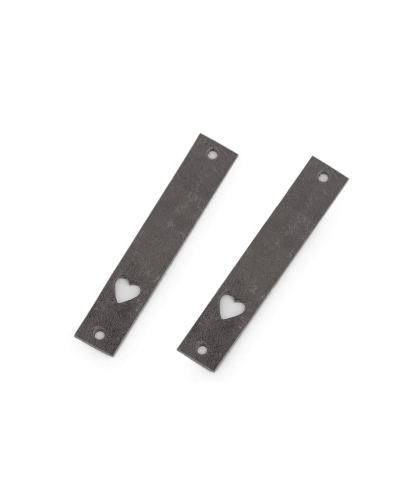 Kožený štítok srdce 12x70 mm - 1 ks | Mimib