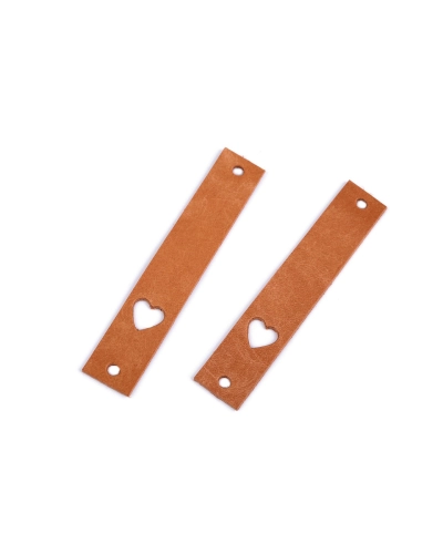 Kožený štítok srdce 12x70 mm - 1 ks | Mimib
