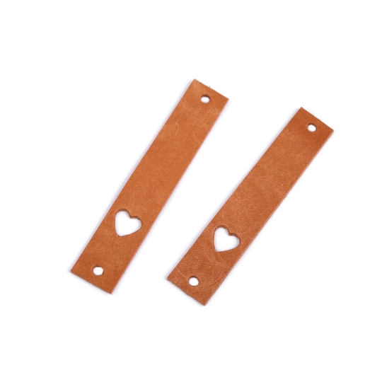 Kožený štítok srdce 12x70 mm - 1 ks | Mimib