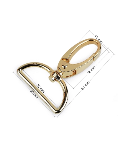 Kovová karabína otočná, prievlak 32 mm - 1 ks | Mimib