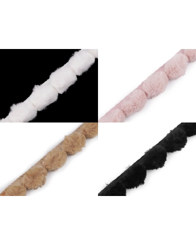 Všívacia lemovka / lampas z umelej kožušiny okrúhla šírka 3 cm - 1 m | Mimib