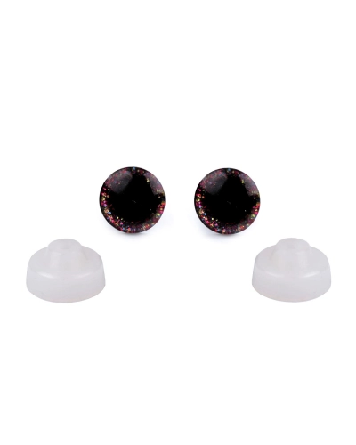 Oči glitrové s poistkou Ø10 mm - 10 sada | Mimib
