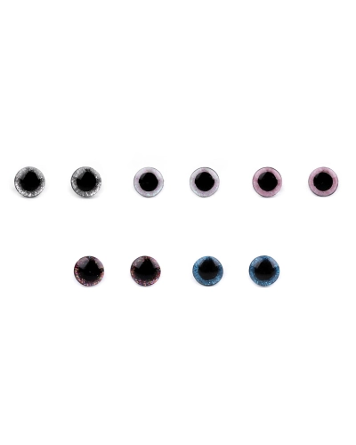 Oči glitrové s poistkou Ø10 mm - 10 sada | Mimib