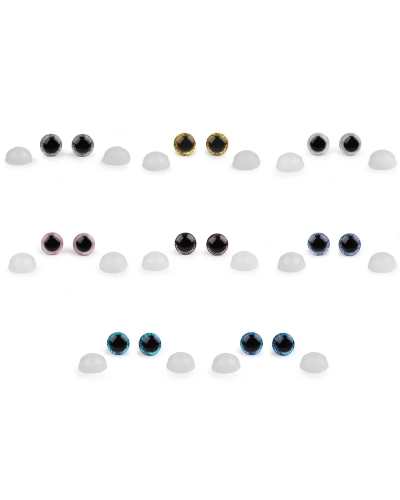 Oči glitrové s poistkou Ø12 mm - 10 sada | Mimib