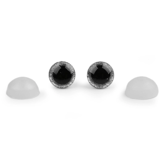 Oči glitrové s poistkou Ø12 mm - 10 sada | Mimib