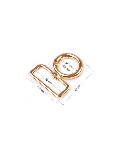 Kovová karabína otočná, prievlak 32 mm - 1 ks | Mimib
