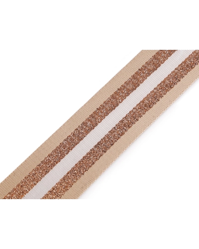 Hladký obojstranný popruh s lurexom šírka 50 mm - 1 m | Mimib
