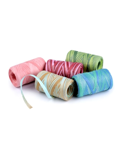 Lyko rafia prírodné multicolor, na pletenie tašiek, šírka 5-8 mm - 1 ks | Mimib