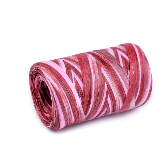 Lyko rafia prírodné multicolor, na pletenie tašiek, šírka 5-8 mm - 1 ks | Mimib